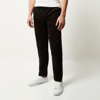 Black tapered chino trousers